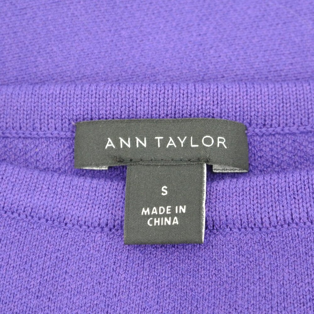 Ann Taylor Long Sleeve Boat Neck Purple Dress Worn Once - Picture 2 of 8